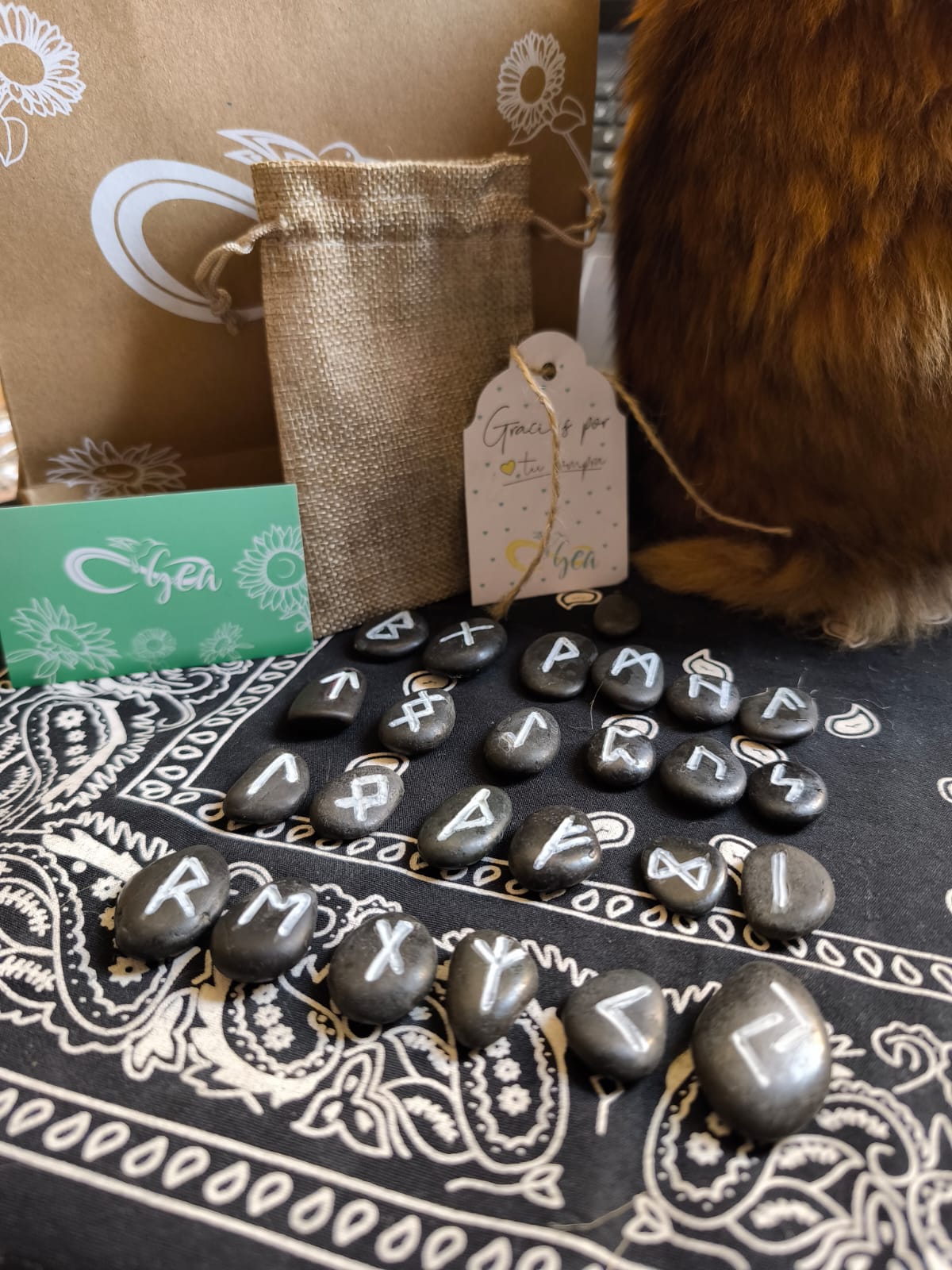 Set de Runas Nórdicas Consagradas – Talladas en Piedras de Río